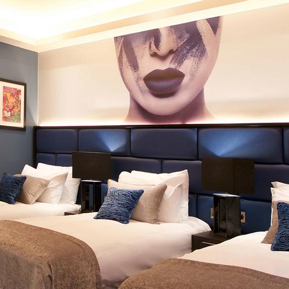 Modern Art wallpaper room at The Residence Hotel Galway